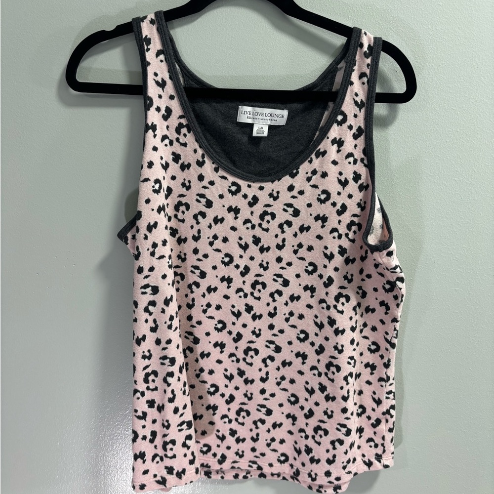 Karen Neuburger Pink and Grey Leopard Tank Top Lounge‎ Wear